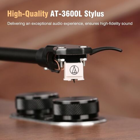 1 by ONE All-in-One Vinyl Record Player, HiFi Turntable Built-in Speakers, Phono Preamp, AT-3600L Cartridge,Belt Drive 2-Speed, Black Classic Edition in Saudi Arabia