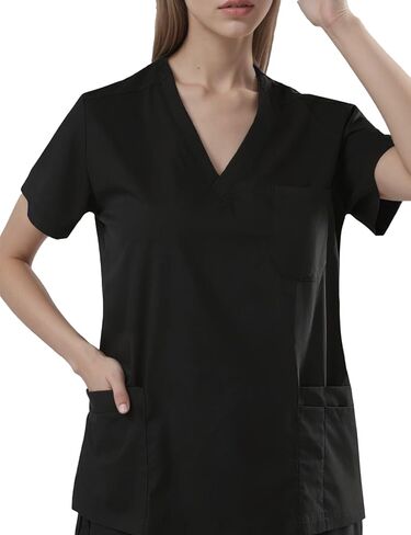 Women's V-Neck Scrub Top, Lightweight and Wrinkle-resistant, With 3 Pockets, Soft, Breathable, and Durable. in Saudi Arabia