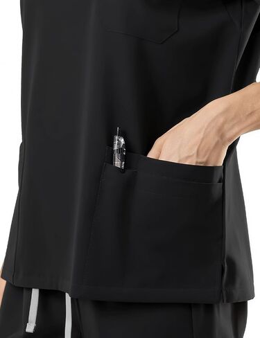 Women's V-Neck Scrub Top, Lightweight and Wrinkle-resistant, With 3 Pockets, Soft, Breathable, and Durable. in Saudi Arabia