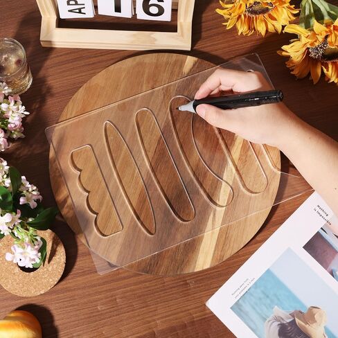 Board Handle Router Template Acrylic Router Template for Woodworking Inlay Template Charcuterie Board Handle Decorative Router Templates 7.9x11.8inch in Kuwait