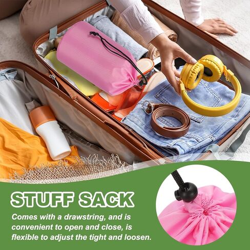 PATIKIL Stuff Sack, 4 x 8 Inch Waterproof Outdoor Storage Sack Portable Drawstring Dust Flap Bag Lightweight Sleeping Bag for Camping Hiking Backpacking, Blue in Saudi Arabia