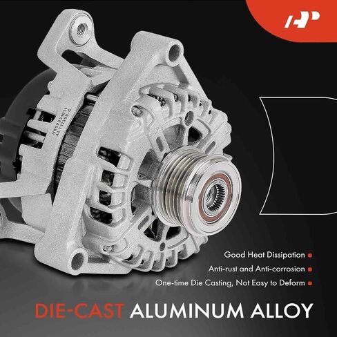 A-Premium Alternator Compatible with Chevrolet Cruze 2011, Trax 2015-2021 & Buick Encore 2013-2021, 1.4L, 12V 130A/120A 6-Groove Clutch Pulley Clockwise, Replace# 440637, FG12S031 in Saudi Arabia