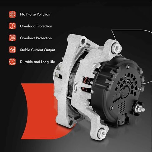A-Premium Alternator Compatible with Chevrolet Cruze 2011, Trax 2015-2021 & Buick Encore 2013-2021, 1.4L, 12V 130A/120A 6-Groove Clutch Pulley Clockwise, Replace# 440637, FG12S031 in Saudi Arabia