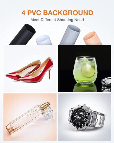 Yesker Photo Light Box, 20x20x20 inch Portable Lighting Tent Kit Brightness Adjustable Studio Photography Booth with 98 Large LED Lights CRI95+ with 4 Background for Large Items Shooting in Kuwait