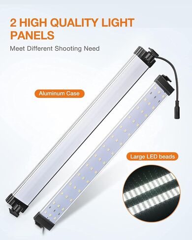 Yesker Photo Light Box, 20x20x20 inch Portable Lighting Tent Kit Brightness Adjustable Studio Photography Booth with 98 Large LED Lights CRI95+ with 4 Background for Large Items Shooting in Kuwait