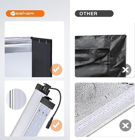 Yesker Photo Light Box, 20x20x20 inch Portable Lighting Tent Kit Brightness Adjustable Studio Photography Booth with 98 Large LED Lights CRI95+ with 4 Background for Large Items Shooting in Kuwait