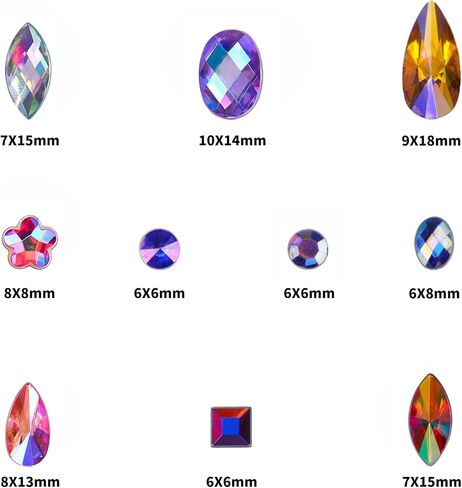 500 PCS مختلطة 10 ألوان AB الأحجار الكريهة الأحجار الكريهة للأحجار الكريهة لصياغة ، أحجار الأحجار الكريهة للأحجار الكريمة في الحرف اليدوية للحرف اليدوية. in Kuwait