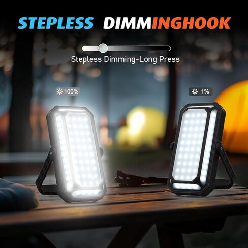 LED Camping Lantern Rechargeable 4000LM, 10000mAh Portable Camping Lights up to 120+ Hours, 12 Light Modes, Dimmable, LCD Digital Display, Waterproof, Camping Essentials for Power Outages, Emergency in Saudi Arabia