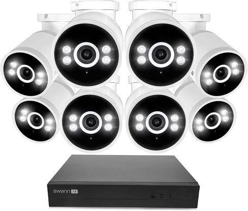 نظام كاميرات أمان SWANN ADVANCEDX ™ NVR 4K ، 8 قنوات ، 4 كاميرات في الهواء الطلق ، تخزين HDD 1 تيرابايت ، الرؤية الليلية الملونة ، تحليلات/تنبيهات الفيديو الذكية الذكية ، الكشف عن الحركة المتقدمة ، 24/7 in Kuwait