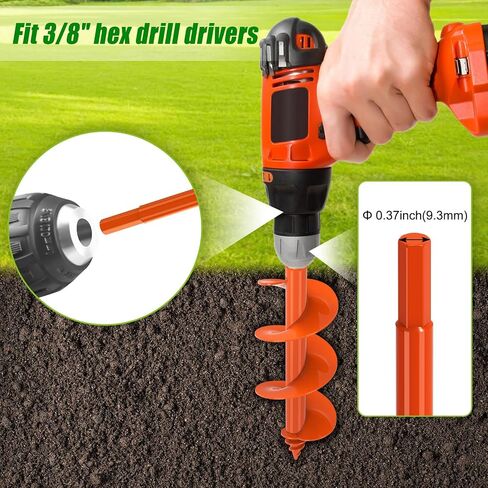 تدريبات أوجير ملولبة للزراعة ، 4''x32 '' حفر الأحداث لحفر الثقوب مع المسمار التنصت الذاتي ، حفر حديقة الثقيلة 3 مم للزراعة ، أوغير مصنع الأوساخ للحفر in Kuwait