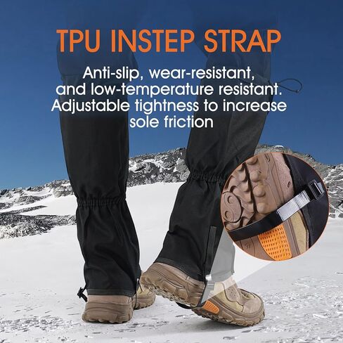 likloks Adjustable Leg Gaiters for Men & Women - Lightweight & Waterproof Gaiter for Hiking, Snow, Trail, Trekking, Hunting, Climbing in Saudi Arabia