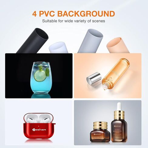 Yesker Photo Light Box, 24x24x24 inch Portable Lighting Tent Kit Brightness Adjustable Studio Photography Booth with 126 Large LED Lights CRI95+ with 4 Background for Large Items Shooting in Saudi Arabia