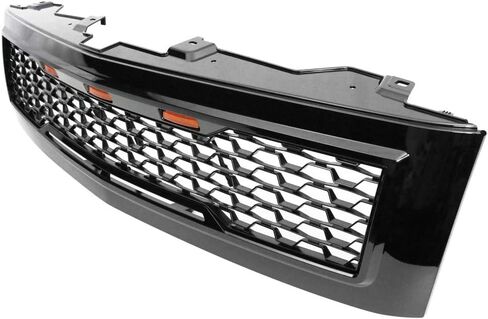 Ikon Motorsports ، Grille متوافق مع 2007-2013 شيفروليه سيلفرادو 1500 ، شواية Mesh Mesh Hood الأمامية مع أسود إشارة العنبر ، 2008 2008 2012 2012 2012 in Kuwait