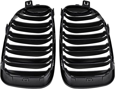 Glossy Black M-Color Front Hood Kidney Grille Grill Compatible Compatible with BMW E81 E82 E87 E88 128i 135i (Double Line) in Saudi Arabia