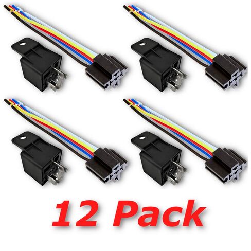 12V 30 40A SPDT BOSCH Style Automotive Relays & 5 Wire Socket Harness (1 Pack) in Kuwait