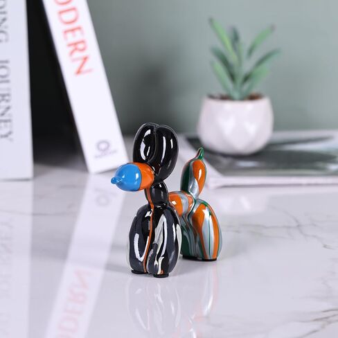 Balloon Dog Statue,Home Decor Modern Art Funky Statues for Coffee Table and Kitchen Figurines Living Room Trendy Color Scheme Room Decor Aesthetic (Yellow, 3.9 * 3.9 * 1.5 inch) in Saudi Arabia