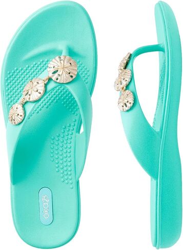 Oka-B Women's Elle Melanie Flip Flop Sandal with Sand Dollar Charms in Saudi Arabia
