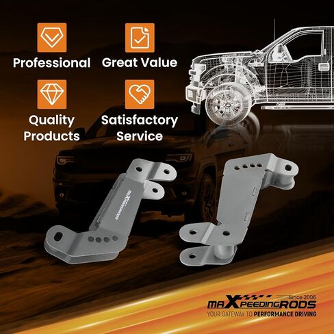 MaxPeedingrods قوس نقل ذراع التحكم السفلى في الجبهة لجيب Wrangler JK JKU 2007-2018 مع رفع 2-4 بوصة ، رمادي in Saudi Arabia