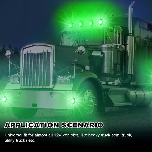 2Pcs Glass Watermelon Lights, Purple LED Side Marker Turn Signal Lights with Bezel, Clear Lens, Compatible with Kenworth, Peterbilt, Freightliner Trucks in Saudi Arabia