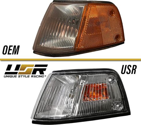 USR DEPO 88-89 Civic 4D Corner Lights - Front Cornering Parking Turn Signal Lamp Set (Left + Right) Compatible with 1988-1989 Honda Civic 4 Doors Sedan (Amber/Clear Lens) in Saudi Arabia