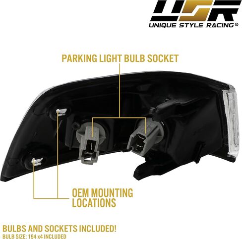 USR DEPO 88-89 Civic 4D Corner Lights - Front Cornering Parking Turn Signal Lamp Set (Left + Right) Compatible with 1988-1989 Honda Civic 4 Doors Sedan (Amber/Clear Lens) in Saudi Arabia
