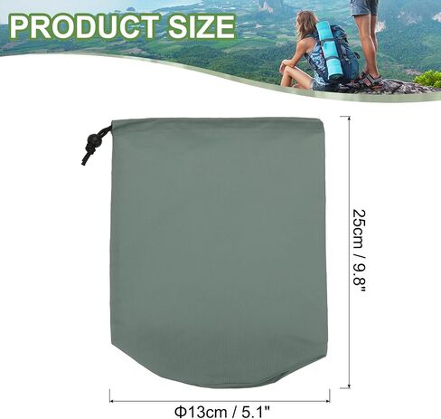 PATIKIL Stuff Sack, 5 x 10 Inch Waterproof Outdoor Storage Sack Portable Drawstring Dust Flap Bag Lightweight Sleeping Bag for Camping Hiking Backpacking, Purple in Kuwait