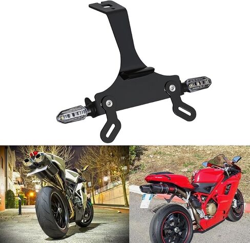 Rear Short Tail Tidy Fender Eliminator LED Turn Signal Compatible with 1098 848 1198/848 2008 2009 2010/848 EVO 2011 2012 2013/1098 2007 2008/1198 2009 2010 2011(clear) in Saudi Arabia