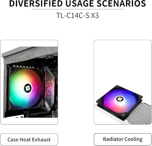 مروحة TL-C14C X3 CPU TRAMALRIGHT ، مروحة كمبيوتر صامتة 40 ملم ، مروحة كمبيوتر صامتة 4Pin مع S-FDB ، 3 عبوات ، تصل إلى 1500 دورة في الدقيقة (أسود) in Saudi Arabia