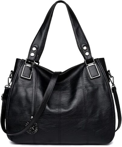 XingChen Women's Leather Handbag Fashion Shoulder Bag Multi-pocket Satchel Tote Purse Hobo Bag with Pendant in Kuwait