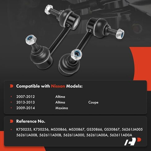 A-Premium 2 x Rear Sway Bar Links Stabilizer Bar Links, Compatible with Nissan Altima 2007-2013, Maxima 2009-2014 in Saudi Arabia