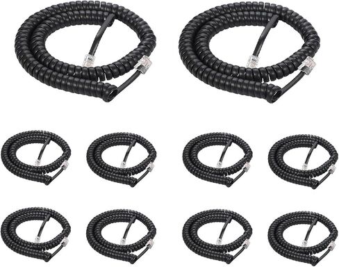 Telephone Handset Detanglers Cable, Landline 8FT Uncoiled /1.4FT Coiled, 2 Pack, Black, Anti-Tangle Telephone Cord Untangler 360 Degree Rotating Swivel Cord in Saudi Arabia