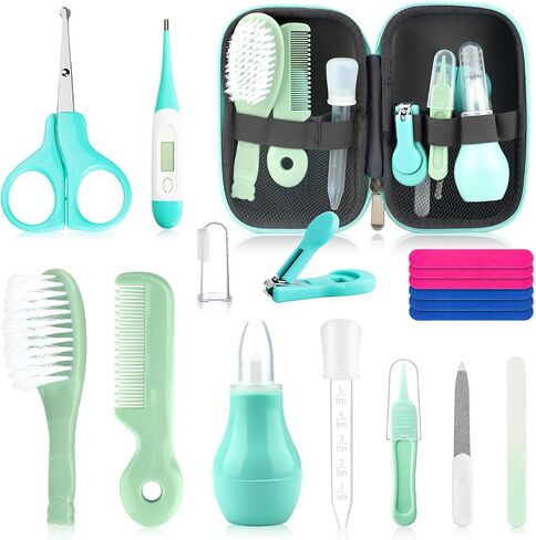 Baby Nail Trimmer Electric,Baby Nail Clippers, 6 in 1 Baby Nail File,Nail File Baby Grooming Kit Manicure Set for Toddler or Adults (Pink 18 in 1) in Kuwait
