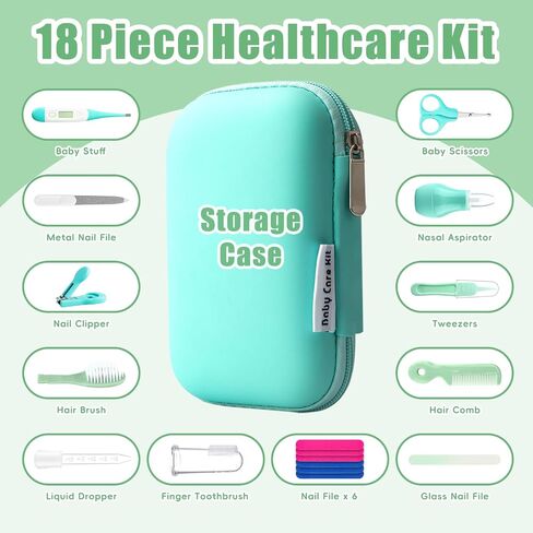 Baby Nail Trimmer Electric,Baby Nail Clippers, 6 in 1 Baby Nail File,Nail File Baby Grooming Kit Manicure Set for Toddler or Adults (Pink 18 in 1) in Kuwait