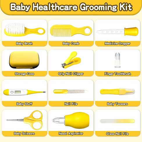 Baby Nail Trimmer Electric,Baby Nail Clippers, 6 in 1 Baby Nail File,Nail File Baby Grooming Kit Manicure Set for Toddler or Adults (Pink 18 in 1) in Kuwait