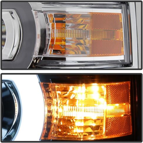 Acanii - لعام 2014-2015 Chevy Silverado 1500 LED Tube Tube Drl Projector المصابيح الأمامية السائق + جانب الركاب in Saudi Arabia