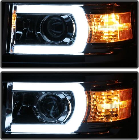 Acanii - لعام 2014-2015 Chevy Silverado 1500 LED Tube Tube Drl Projector المصابيح الأمامية السائق + جانب الركاب in Saudi Arabia