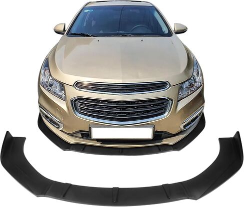 IKON MOTORSPORTS, 3PCS Front Bumper Lip Compatible with 2016-2018 Chevrolet Cruze, Front Bumper Lip Body Kit Spoiler Splitter Air Dam Chin PP - Polypropylene Matte Black, 2017 in Saudi Arabia