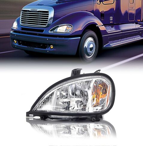Torque Headlight PAIR Replacement for 1996-2017 Freightliner Columbia Semi Trucks [Included All Bulbs] Driver Left Passenger Right Side Set Assembly DOT SAE Approved Headlamp (TR026-L, TR026-R) in Saudi Arabia