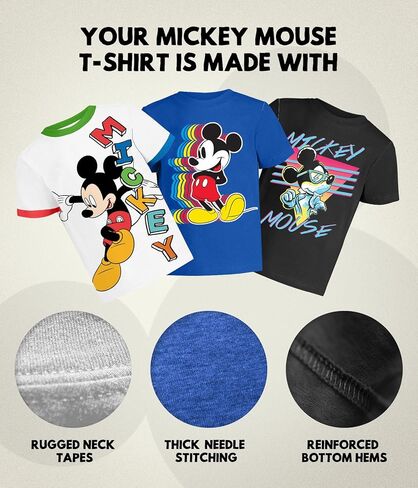 Disney Mickey Mouse Shirt for Kids (Boys Clothes) Fantasia Tshirt 8 Toddler Bl/Wh/Bk SS in Saudi Arabia