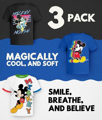 Disney Mickey Mouse Shirt for Kids (Boys Clothes) Fantasia Tshirt 8 Toddler Bl/Wh/Bk SS in Saudi Arabia