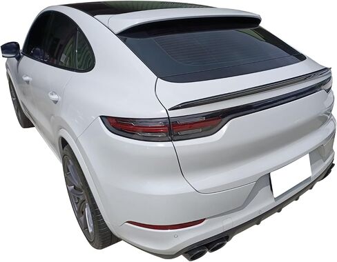 IKON MOTORSPORTS, Trunk Spoiler Compatible with 2019-2023 Porsche Cayenne 9Y3 5-Door Coupe, Unpainted Black ABS Plastic Rear Middle Spoiler Wing, 2020 2021 2022 in Saudi Arabia