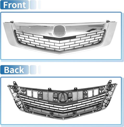 X AutoHaux Chrome Silver Forme Front Hood Grille Grille Grille Grill for Acura TSX 2009 Base V6 2.4L L4 - Gas Pront Upper Grille Grille Grille 1PCS in Saudi Arabia
