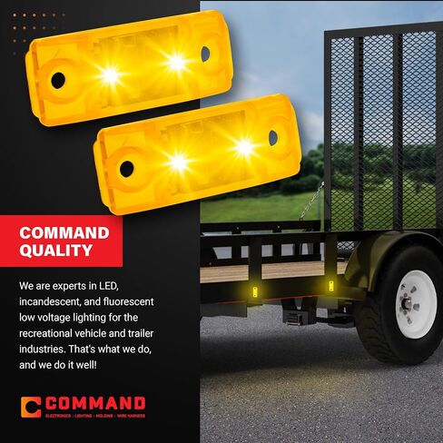 Command Electronics 12V LED Surface Mount Clearance Light – Modern OEM RV, Truck, & Trailer Side Marker – Sealed Polycarbonate Lens – CSA Certified for the US and Canada – Red – 2-Pack in Kuwait