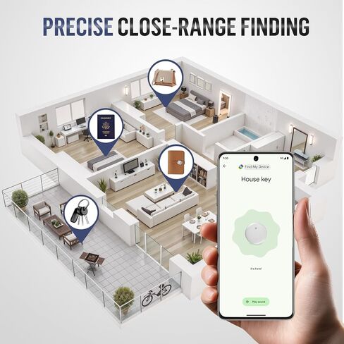 Android Smart Bluetooth Tracker (2025) Compatible AirTag with Google Find My Device, Air Tracker Tags for Android, Key Finder GPS Item Locator for Keys, Bags, Luggage, IP67 Waterproof, 1 Pack in Saudi Arabia