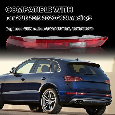 Rear Bumper Tail Light Lamp for Audi Q5 2009-2015 Rear Bumper Reflector Lower Tail Lights Replace 8R0945096 Passenger Side (Right) in Saudi Arabia
