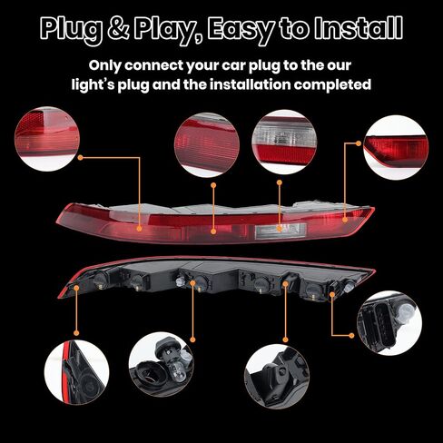 Rear Bumper Tail Light Lamp for Audi Q5 2009-2015 Rear Bumper Reflector Lower Tail Lights Replace 8R0945096 Passenger Side (Right) in Saudi Arabia