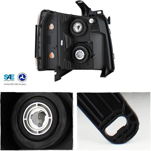 AKKON - Fits 2007-2013 Silverado 1500 07-14 2500HD 3500HD Pickup Black Headlights + Dark Red Tail Brake Lamps Pair Left+Right in Saudi Arabia
