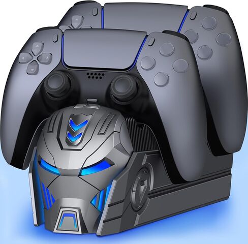 Charger Station for PlayStation 5 Dualsense Controllers-Fast PS5 Dual Controller Stand Charger Dock-LED PS5 Controller Charging Station Accessories -Black&White in Saudi Arabia