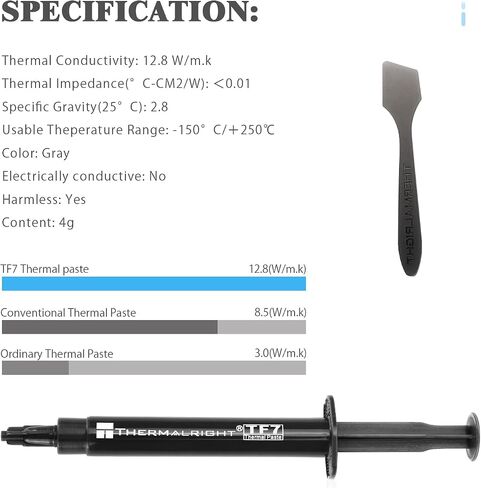 Thermalright TF7 8g Thermal Paste Compound for CPU/GPU/All Coolers,Thermal Conductivity is 12.8W/m.k, with a Spatula Tool(TF7 8g) in Saudi Arabia