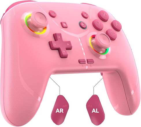 Wireless Switch Controller for Nintendo Switch/Lite/OLED, Bluetooth Game Controller for iPhone/Android/Mobile Phone/PC/Steam/Mac/iPad/TV with Macro/Vibration/Motion Control/Turbo/800mAh Battery in Saudi Arabia